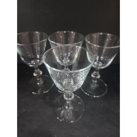 Libbey Georgian Vintage Liquor Glasses, Cocktail Cordials, Set of 4, Clear Stem - Picture 5 of 9